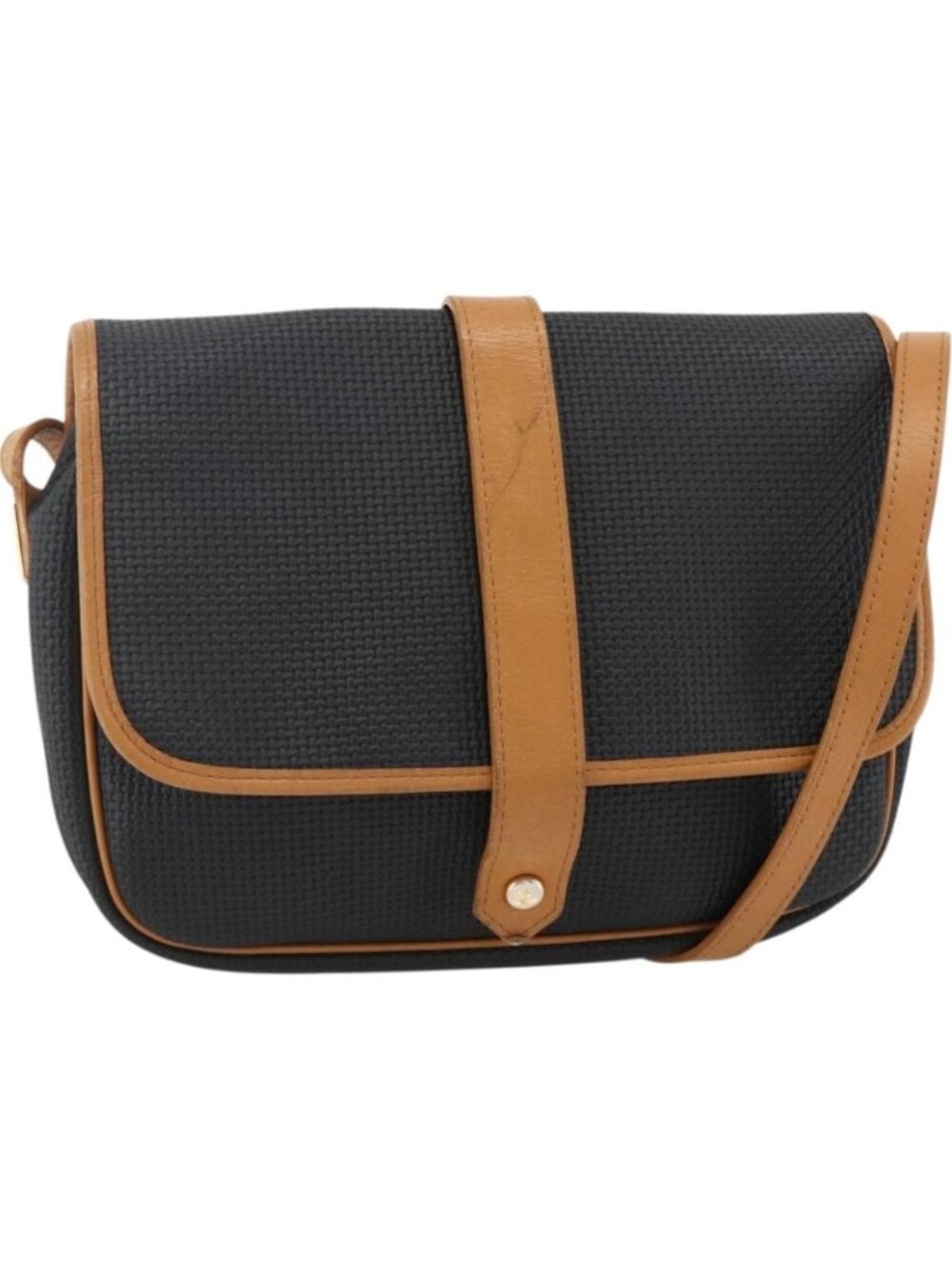 SAINT LAURENT Shoulder Bag PVC Canvas Black Gold